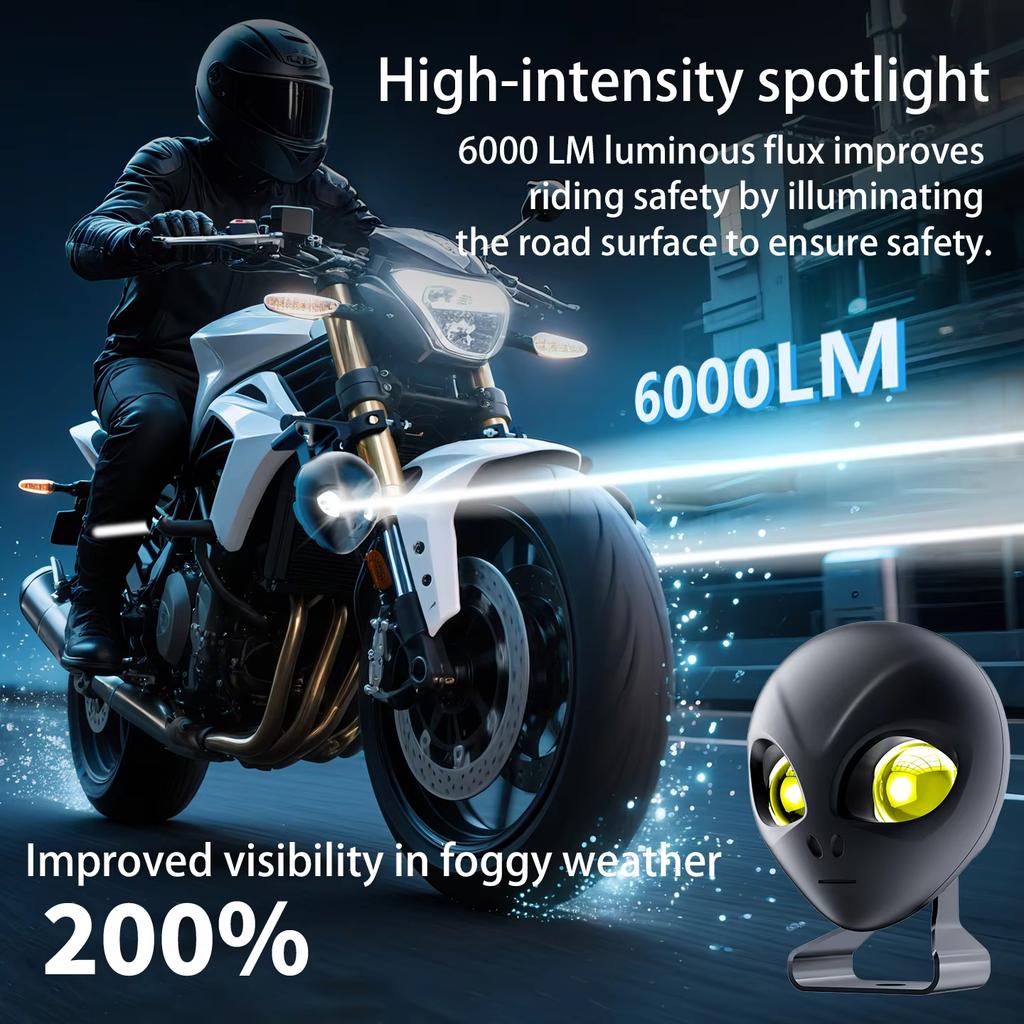 New Super Bright Motorcycle LED Explorers Headlight Projector Spotlight Lens LED Moto Fog Auxiliary Motorcycle Headl Accessories