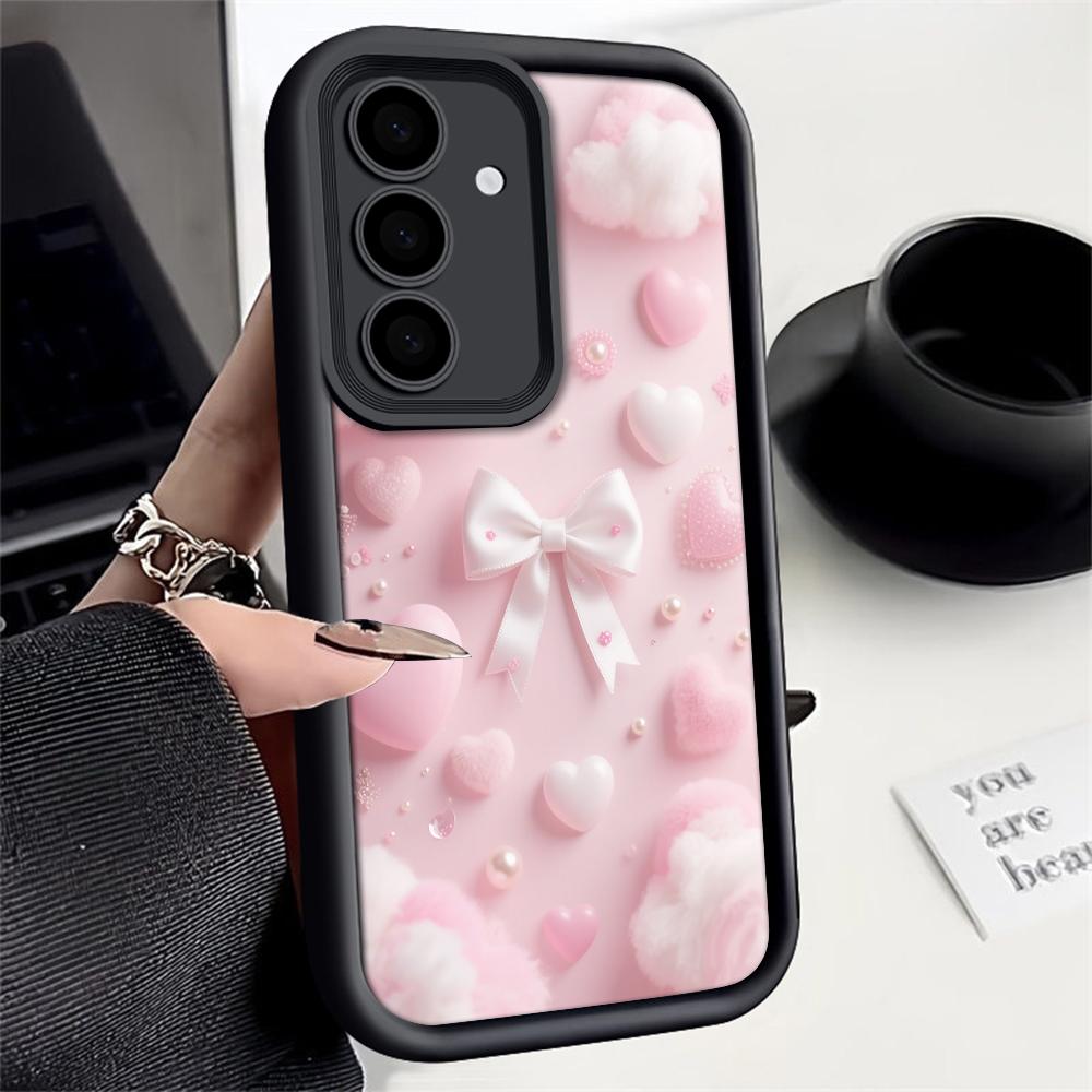 Pink Bowknot Phone Case For Samsung Galaxy S23 S22 S21 S25 S24 S20 Ultra FE A35 A15 A25 A55 Note 20 Plus 5G Fashion Gift Cover