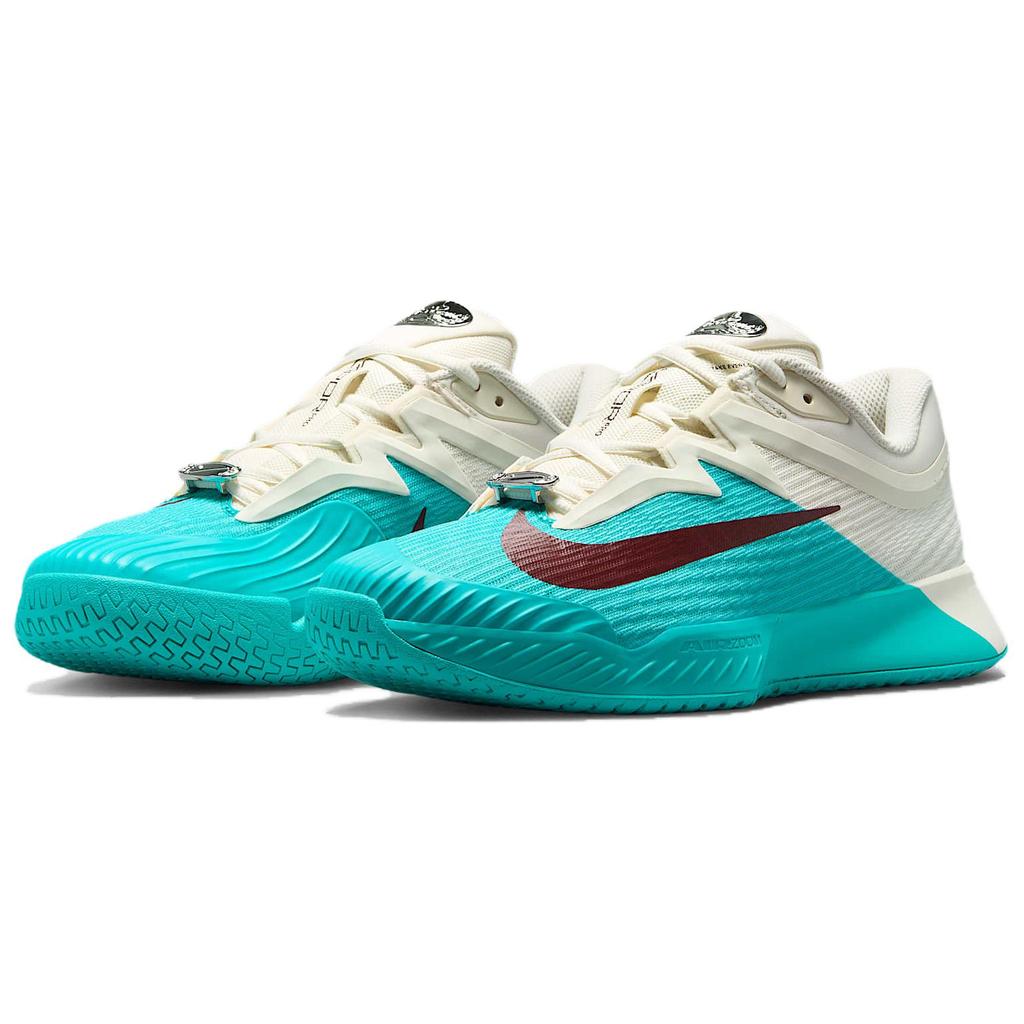 Nike Court Air Zoom Vapor Pro 3 Premium HC Dusty Cactus Dark Team Red Damesneakers Blå Blekhvit Metallisk-Sølv HJ6641-300