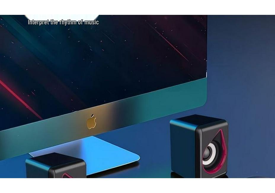 Compact Wired Desktop Speakers with Mini Subwoofer for Laptop and Musical Instruments