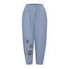 Women's Summer Casual Loose Cotton And Linen Embroidered Wide-leg Pants
