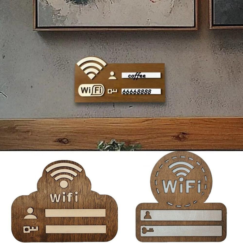 Wooden WiFi Password Sign Wall Mounted Wireless Network Indicator Plaque  Home Decor