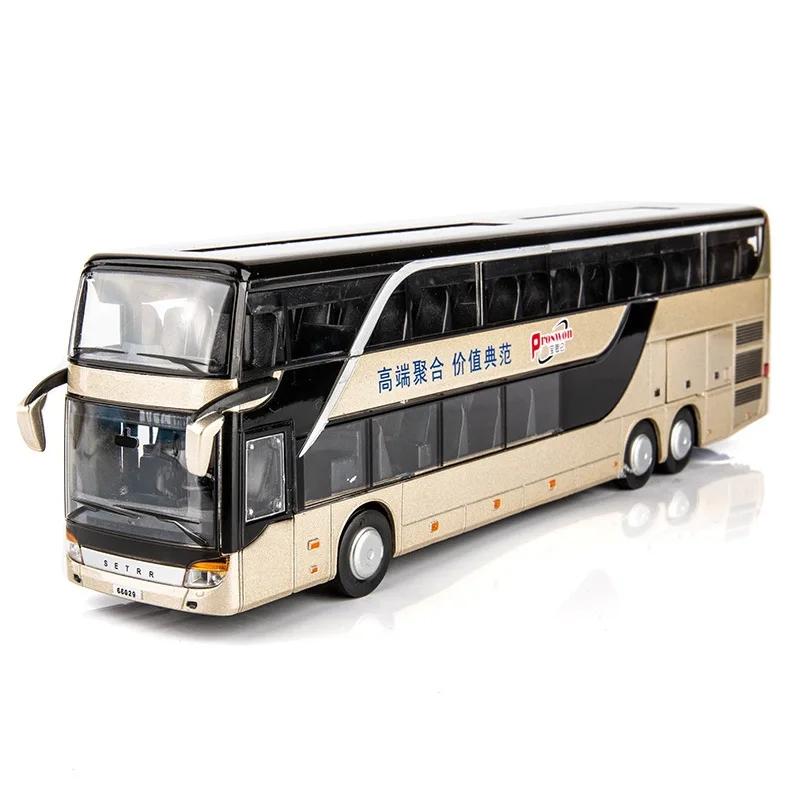 

Children Toy Bus Car Boy Diecast Metal Model For Children Pull Back Miniature Sound Light Educational Collection Gift золотистый