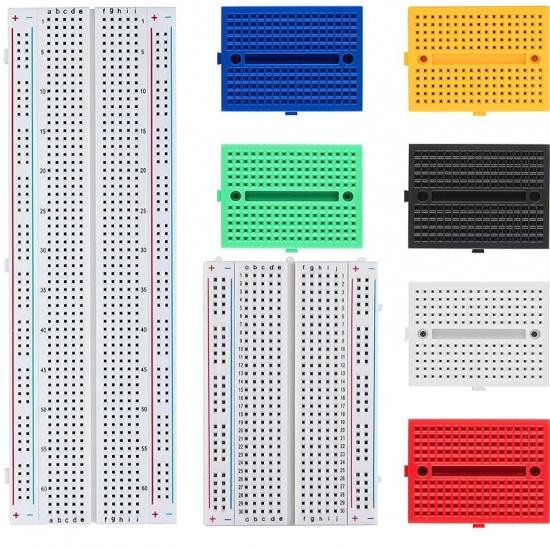 Mini Breadboard 170 Points (6 Pack) - Self-Adhesive Prototype Boards in Assorted Colors for Arduino, ESP32, ESP8266, Raspberry Pi, DIY Electronics