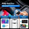 2-in-1 Mini Android Auto & Wireless CarPlay Adapter, Compact USB Dongle for iOS 12+/Android, No Delay