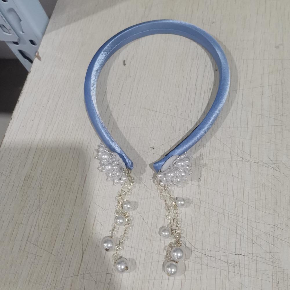 

Повязка на голову с кисточкой-бабочкой, колокольчиком, из сатина и жемчуга, темпераментный этнический стиль, обруч для волос, невеста Style2