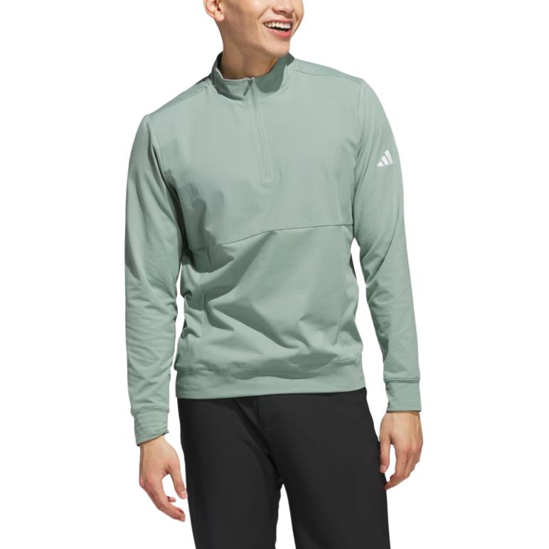 Adidas Ultimate365 Tour Fashionable Versatile Skin-Friendly Pullover Sweatshirt Men Sweatshirt Silver-Green JN9147