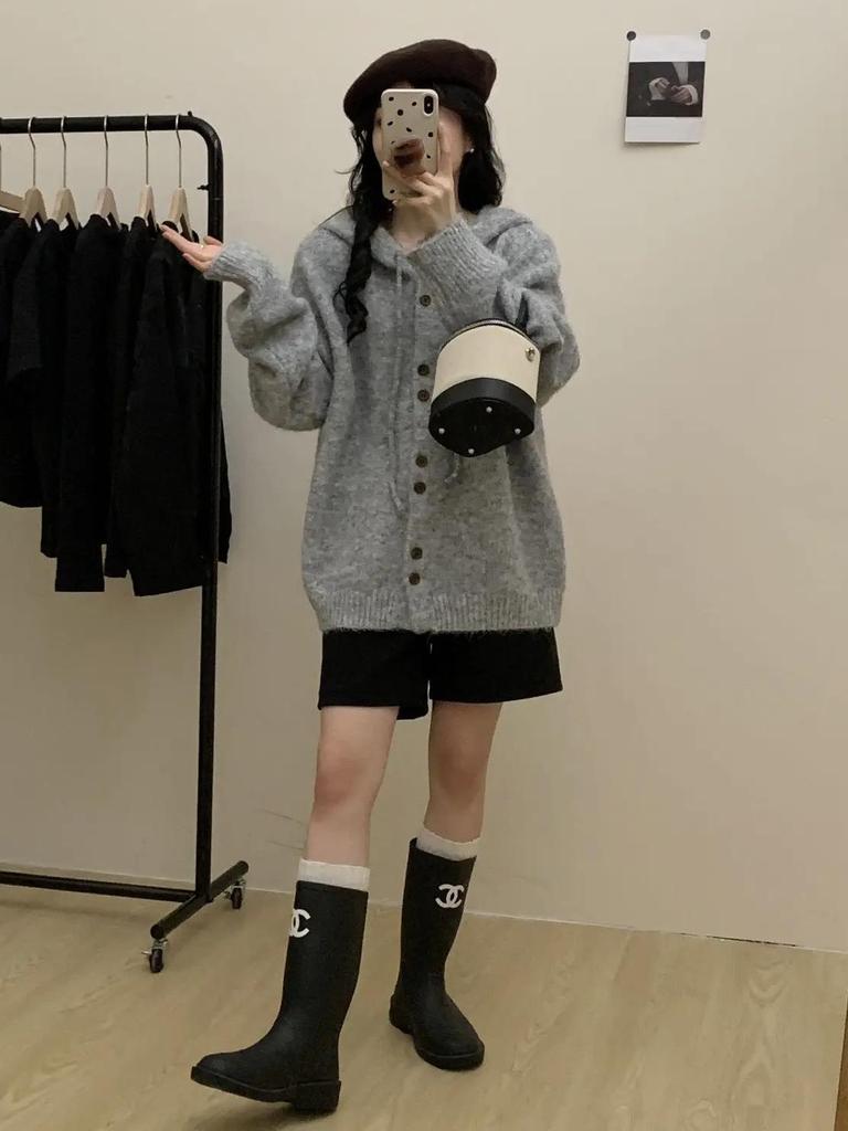 Hooded Cardigan: Women's Thick Knit Autumn/Winter Sweater - Loose, Cozy Korean Style