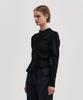 Kimjisu Shirring Draped Highneck Top _ Black