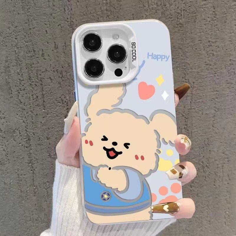 

Silver Cross-Border Case for Apple iPhone 17Pro/16/15/14/13/12/11 - Couple Puppy Design iPhone 16E