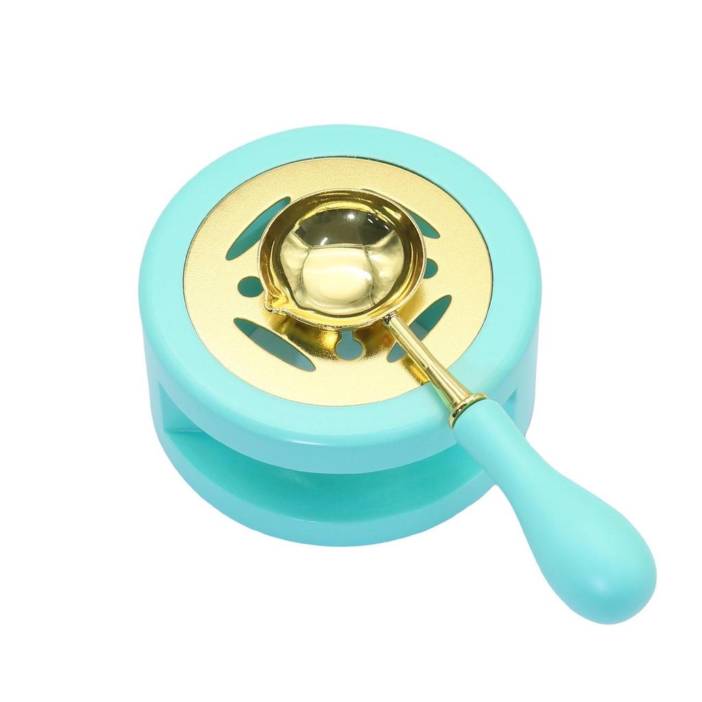Wax Seal Melting Furnace Set with Handle & Spoon - Wooden Granule Furnace for Crafting