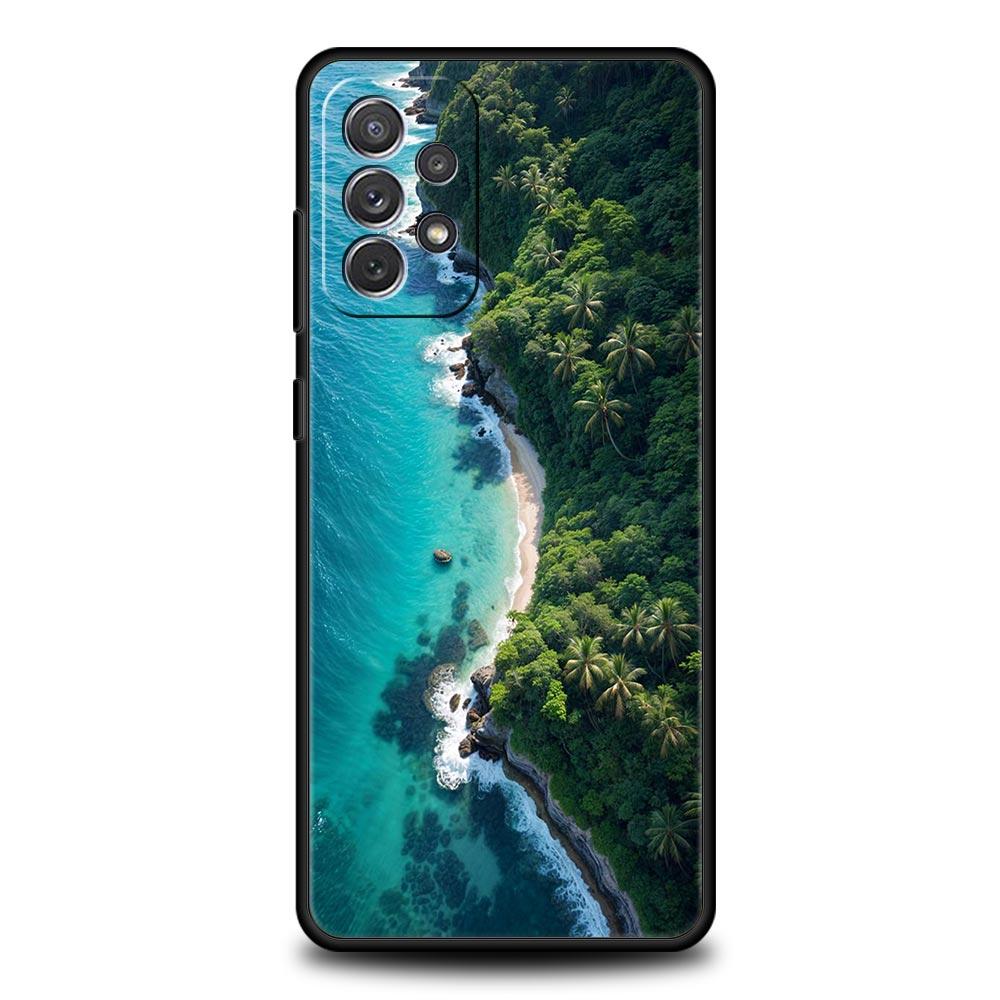 Summer Beach Scene at Sunset Case for Samsung A51 A71 A21S A12 A11 A15 A25 A31 A41 A23 A33 A53 A73 A05S A13 5G A35 A55 Cover