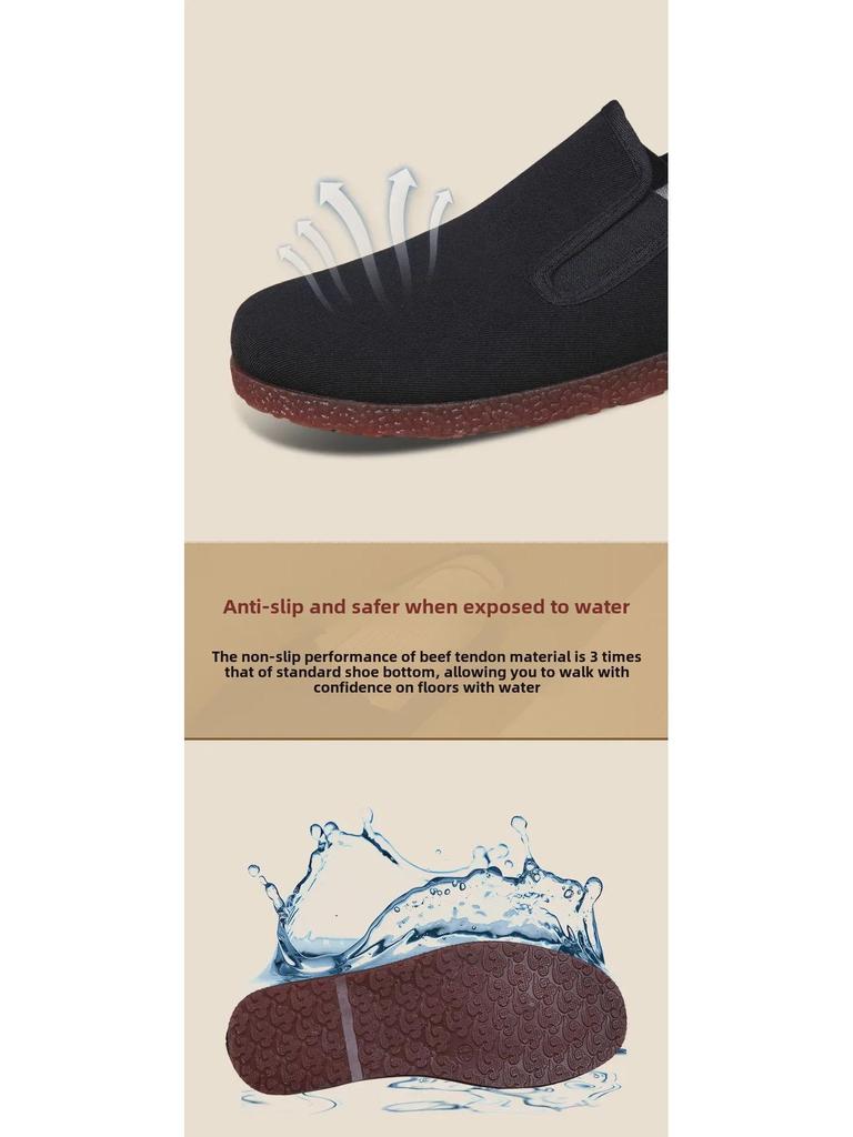 Men's Breathable Non-Slip TPR Sole Old Beijing Cloth Shoes
