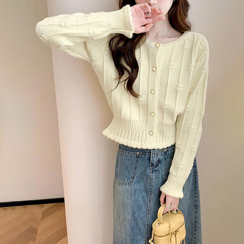 

TonLion Women s Textured Round Neck Cardigan L