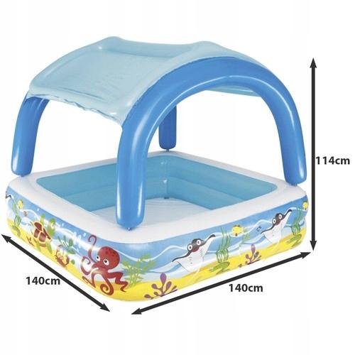 Inflatable Pool 140 X 140 X 114 With Roof #52192