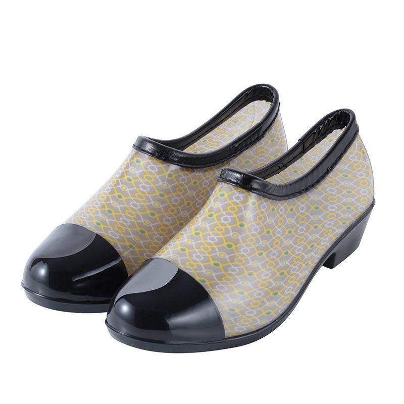 Low-top kitchen work rain shoes women's water shoes light-mouth rain boots spring and summer low tube anti-skid car wash anti-skid rubber shoes