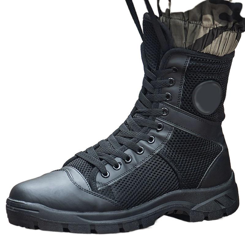 Letní bezpečnostní síťovina speciální služba bojový výcvik ultralehká venkovní tréninková vysoká prodyšná protiskluzová plátěná bezpečnostní bavlněná obuv