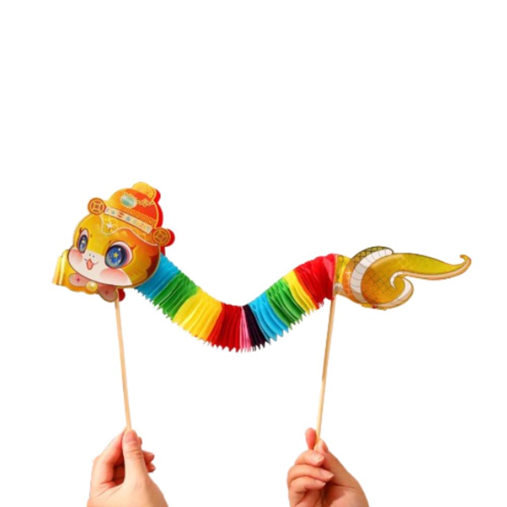 Cartoon 2025 Snake Year Ornaments 3D DIY Dragon Snake Toy Funny Chinese Paper Dance Snake  Wedding