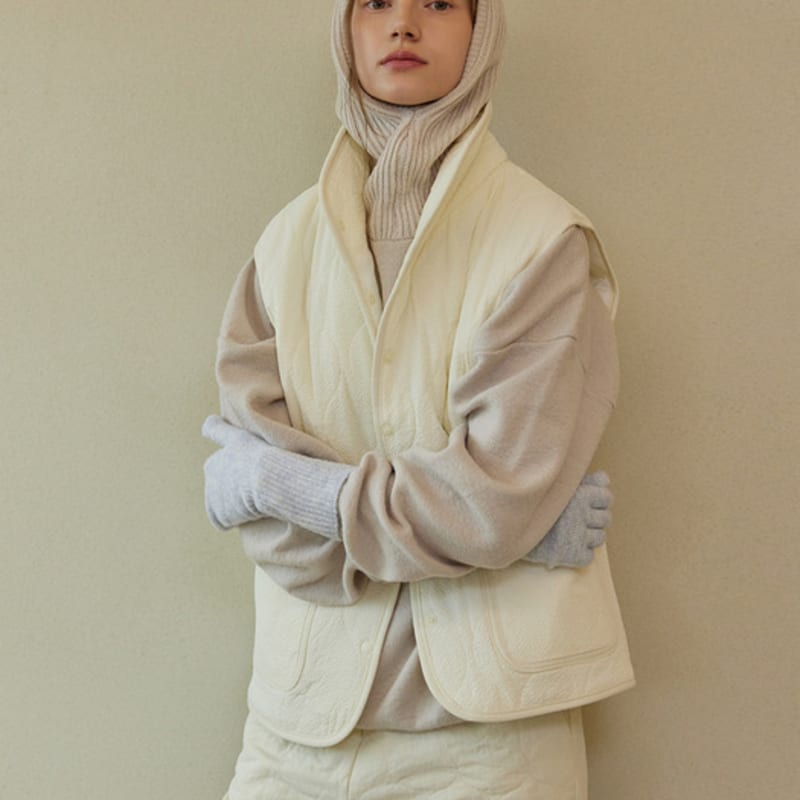 Atempo WOOL KNIT GLOVES_ivory Blue