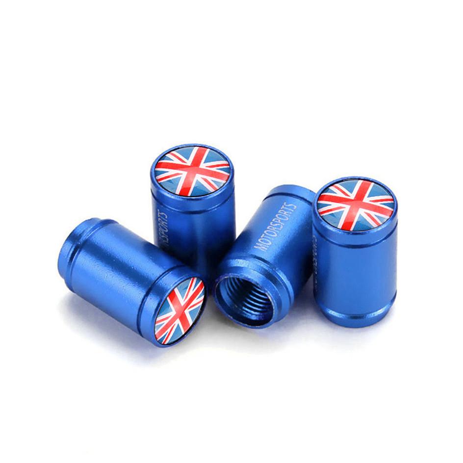 4Pcs UK England British Flag Bike Moto Car Wheel Tires Valve Caps Cover For Vauxhall Mini Cooper Ford Kia Hyundai VW Accesories