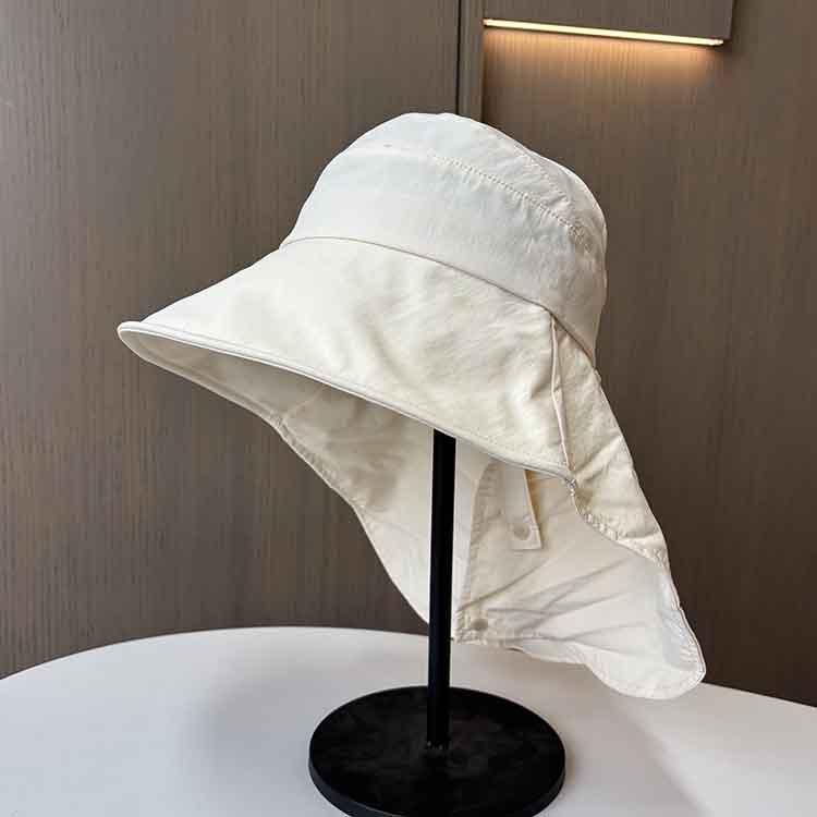 Summer eaves sun protection empty top hat women's new UV protection sun hat neck shawl can tie ponytail sun hat