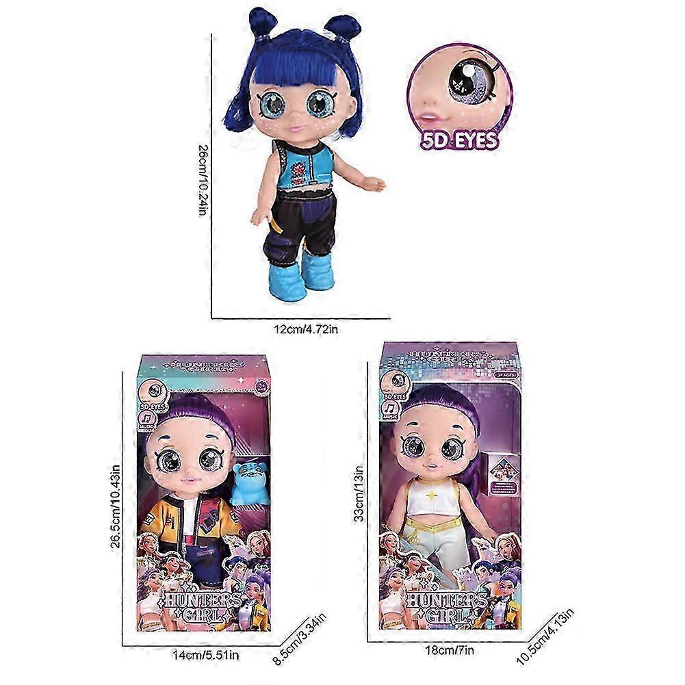 Movable K-pop Demon Hunters Anime Figures - Rumi, Mira, Zoey Dolls with 5D Eyes - Perfect Gift for Fans
