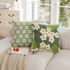 Spring Embroidered Flower Green Throw Pillowcase Cojines Pastoral Decoration Sofa Square Cushion Cover Headboard Pillow Covers