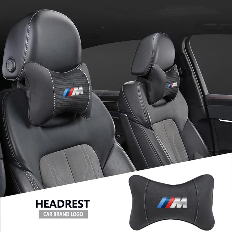 For BMW M X1 X2 X3 X4 X5 X6 X7 F39 G42 G26 F01 F02 F30 F10 E70 E30 E87 E61 G30 Valve Car Seat Headrest Auto Logo Neck Pillow SU5