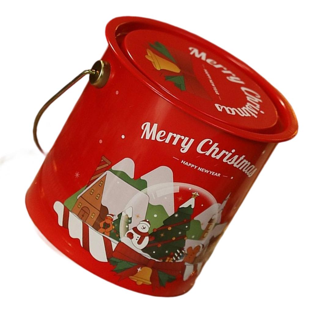 Durable Tin Christmas Gift Box Circular Design For Holiday Parties Home Storage And Personalized DIY Decorations