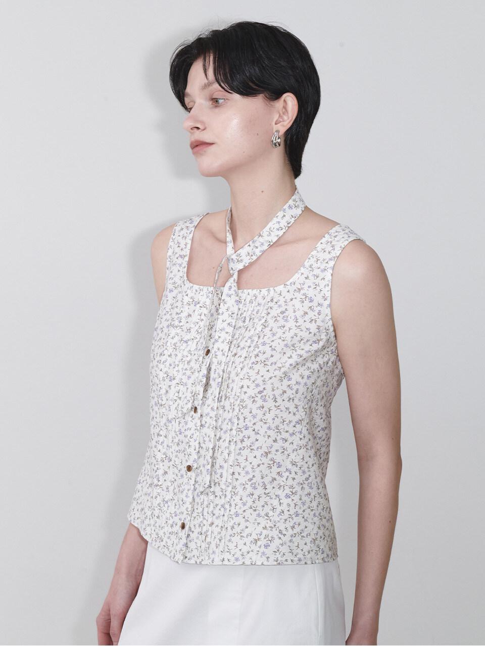 Цветочная блузка без рукавов с защипами Rue Evre Sw5Xb742-Lc Flower/02_M