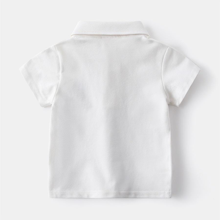 Polo de Manga Curta Estilo Coreano para Crianças - Camiseta de Algodão de Verão para Meninos