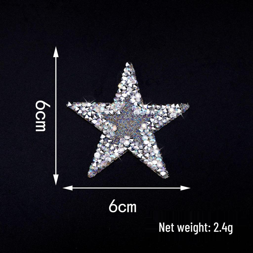 Zhaoshun Five-Pointed Star Hotfix Rhinestones Patterns - Adhesive Resin Rhinestones for Clothing Accessories and Fabric Patches