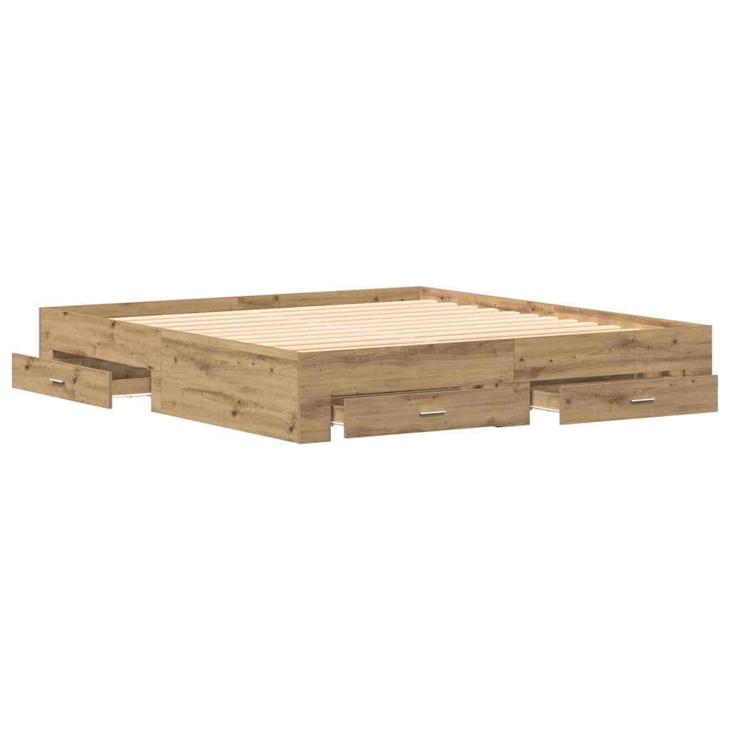 Artisan Oak Bed Frame 180 x 200 cm Particleboard