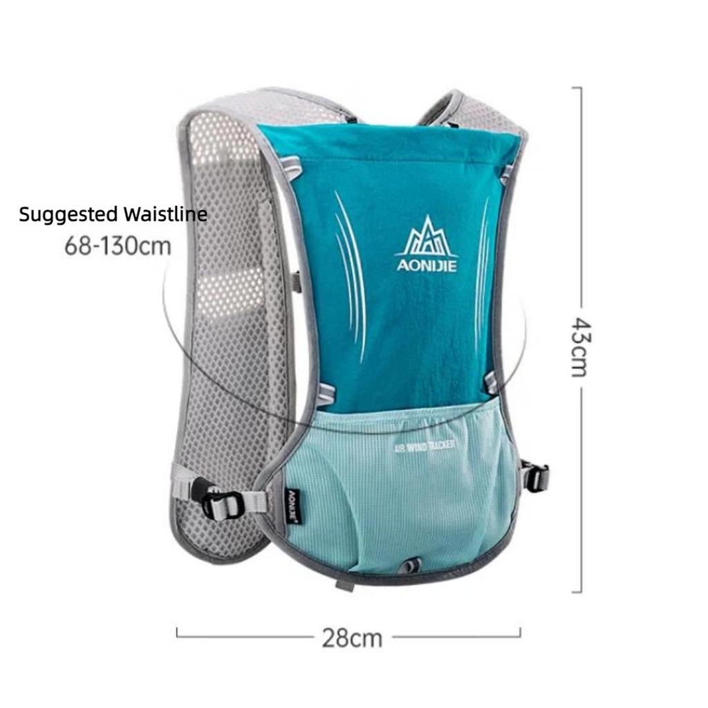 AONIJIE Lightweight Off-Road Backpack, Breathable, Quick-Dry, Running, Outdoor Hiking, 28*43cm, Backpack with 1.5L Water bag