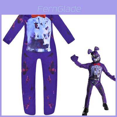 Sundrop Fnaf Toy Bear Cosplay Costume Bodysuit Jumpsuit Mask Glove For Kids' Halloween Party