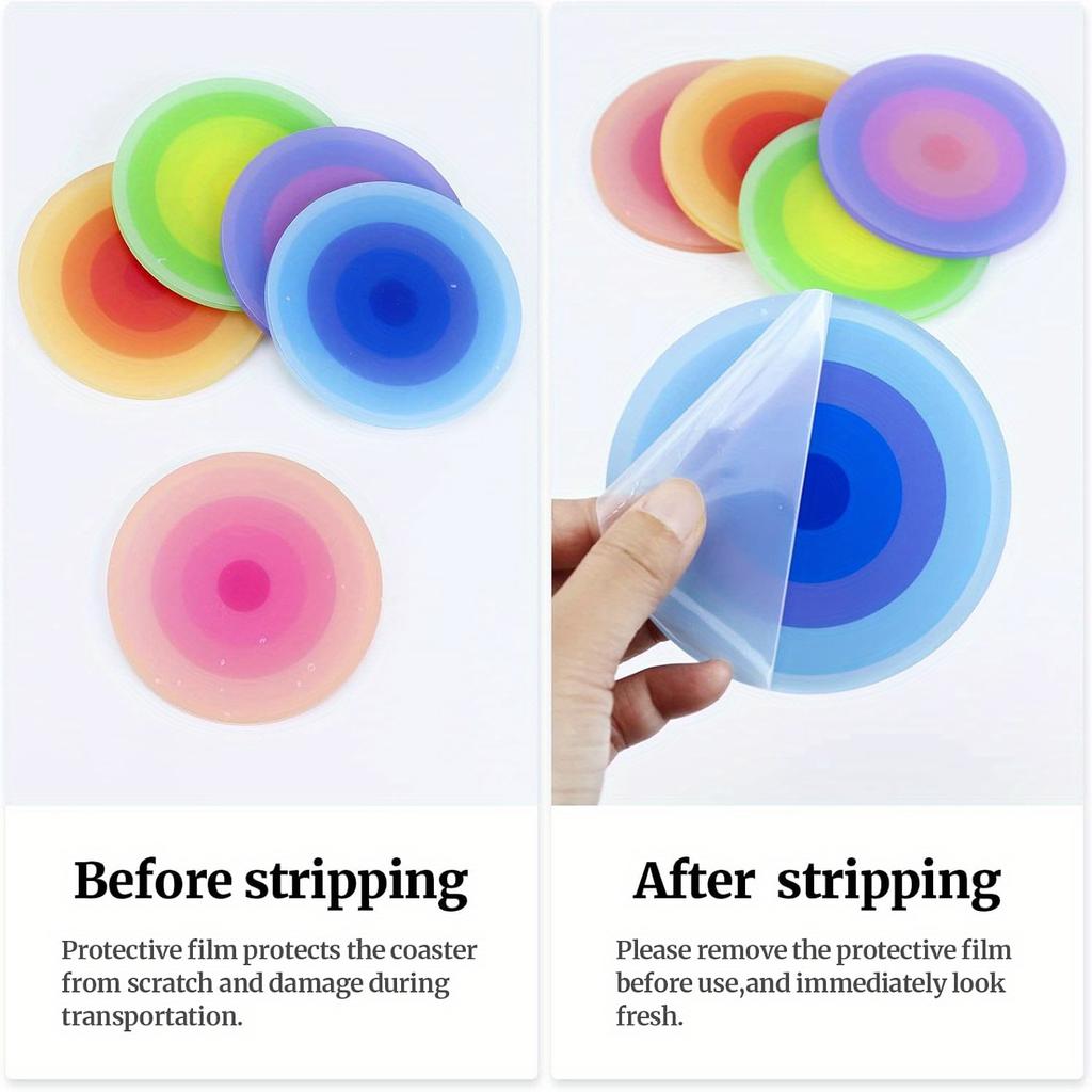 Bunte Kreative Acryl Untersetzer Sonnenuntergangsverlauf Muster Hitzebeständige Tischuntersetzer