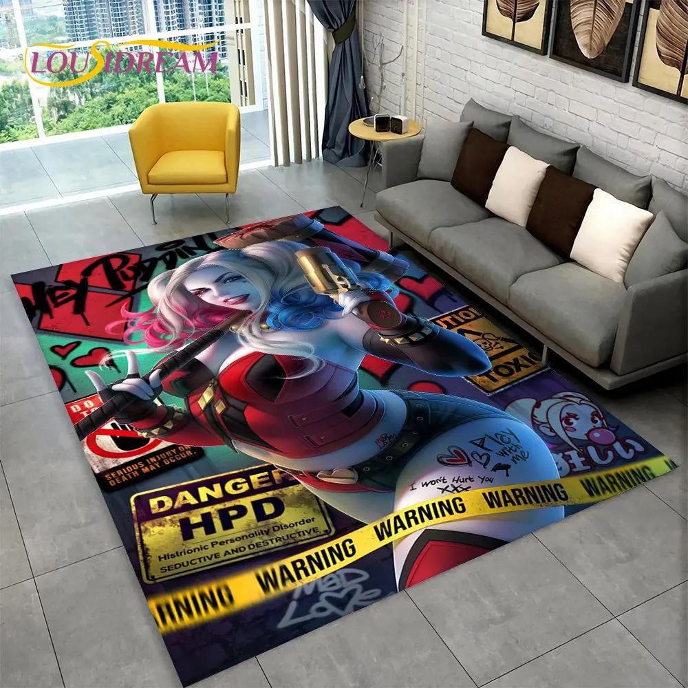Joker Girl Cartoon Area Rug,Carpet Rug for Home Living Room Bedroom Sofa Playroom Kitchen Doormat Decor,Child Non-slip Floor Mat