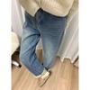 Fleece Washed Old Wide-leg Jeans Women's Autumn and Winter New Design Sense Slim and Thin Straight Floor Pants
