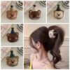 Geometry Cartoon Hair Claw Acrylic Plastic Grab Clip Creative Bear Hair Clip  Streetwear