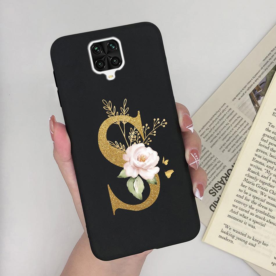 For Xiaomi Redmi Note 9 Pro Case Flowers Letters Silicone Soft TPU Back Cover For Xiomi Redmi Note9 Pro 6.67'' M2003J6B2G Case