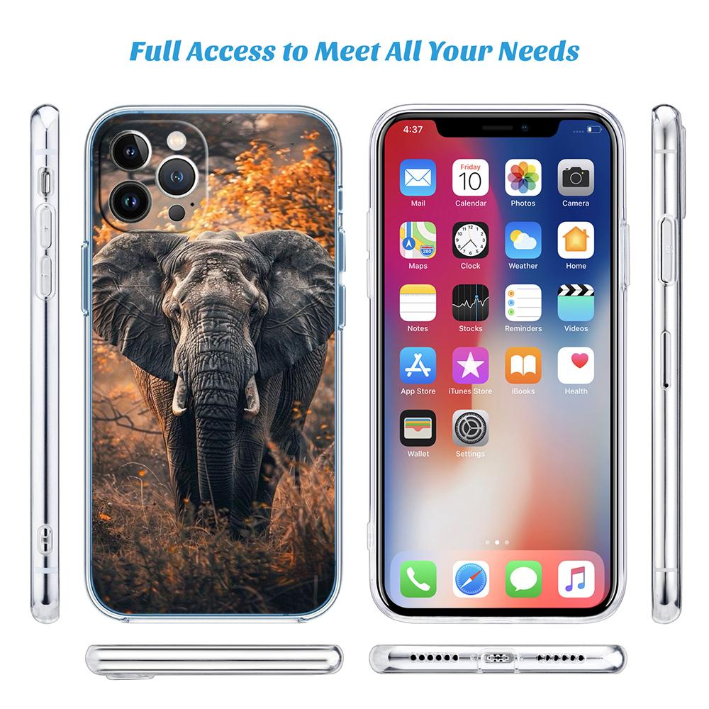 PP2 Animal Elephant Soft Shell Transparent Phone Case for Motorola Moto G7 G8 G9 G84 G85 G73 G24 G15 Z2 Play Power Plus