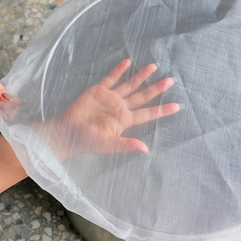 Durable Polyester Mesh Rain Barrel Cover Anti Mosquito Leaf Protection Net for Outdoor Water Collection Tank White