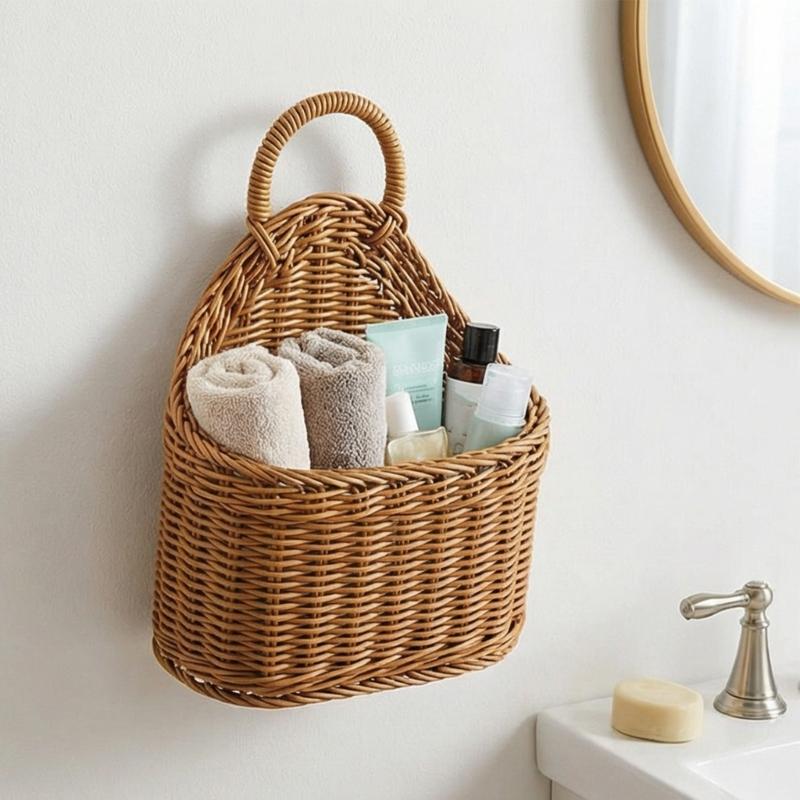 Light weight Durability Woven Willows Wall Mounted Hanging Planter Basket For Home Gardens Decoration