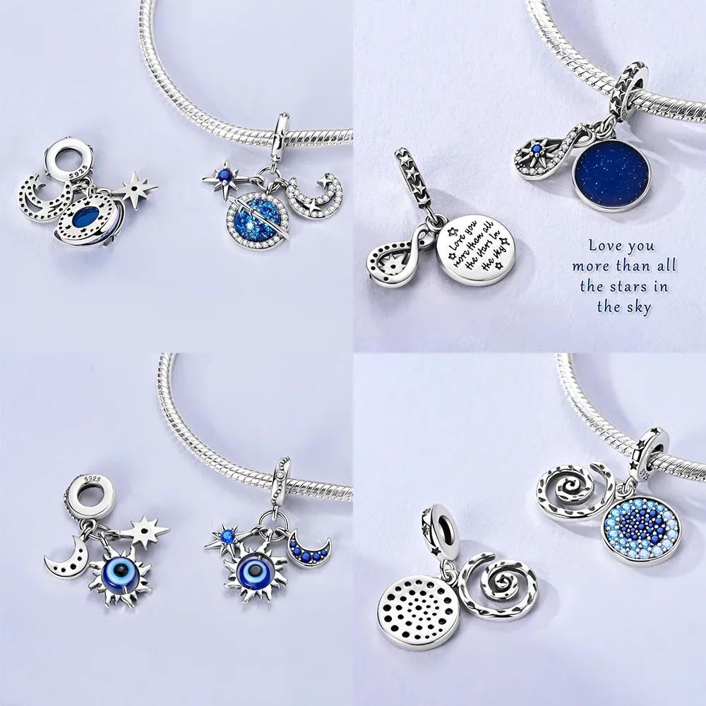 Original Charms Copper Mysterious Starry Sky Turtle Crab Conch Pendant Fit Bracelet Diy Women Jewelry Gift Making