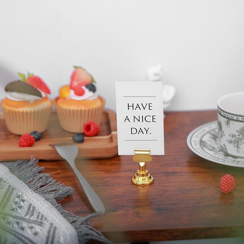 WTEMPO Table Card Holders Place Card Holders Ideal for Photos Signs Memo Notes Perfect for Weddings Restaurants Birthdays New Year Party