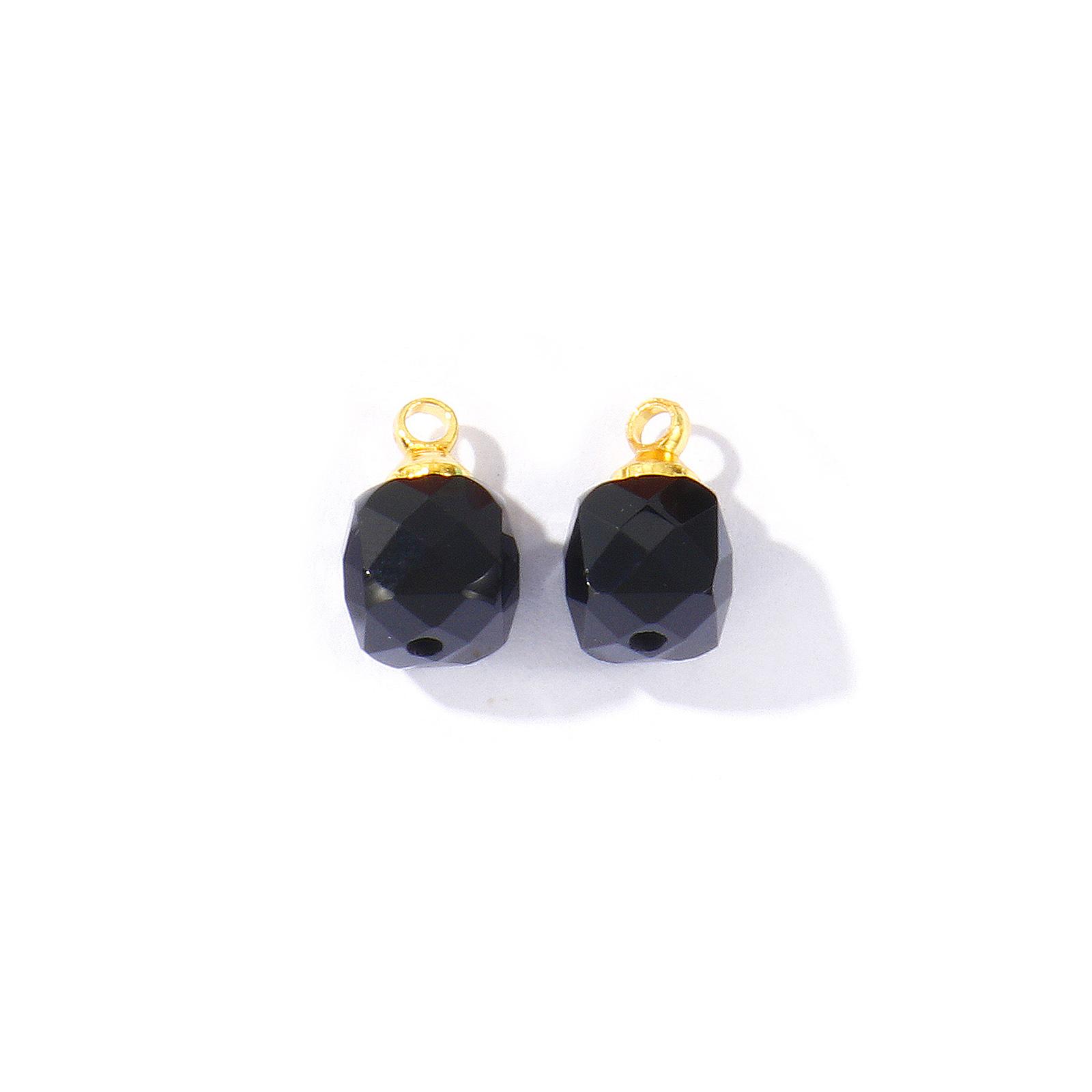 

5 Pcs Natural Stone Brass Charms Multicolor Cube Faceted Brass 18K Gold Plated Pendants For DIY Necklace Jewerly Making 11mmx7mm