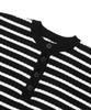 DOFFJASON Striped Henley Neck Knit Black