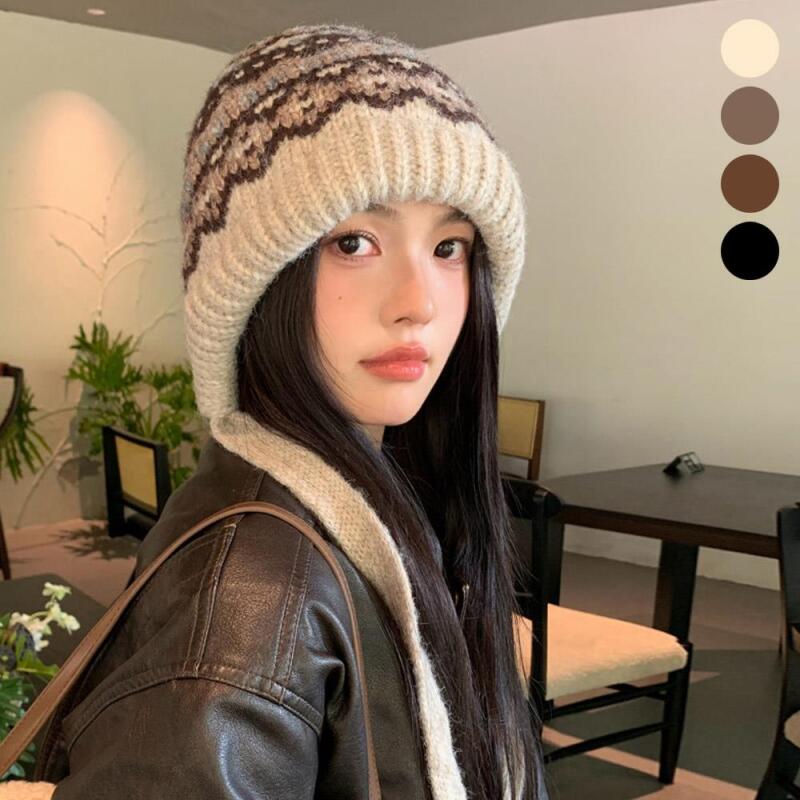 Bonnet hat women s beanie knit hat bohemian long beanie black