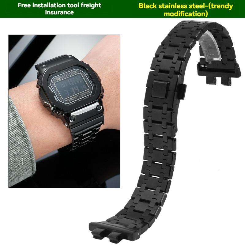 For G-SHOCK Casio Small Silver Block 3459 GMW-B5000 GM-B2100 Series Modified Stainless Steel Men's High Quality Watch Strap
