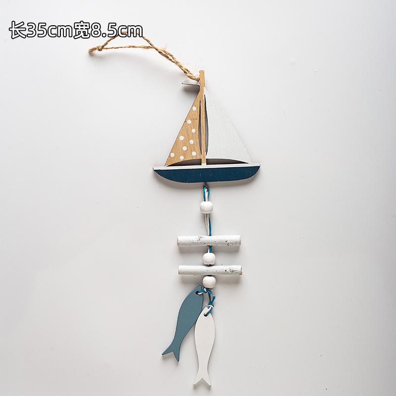 Mediterranean Style Decorative Pendants Starfish Fish Wooden Crafts Creative Home Living Room Bedroom Wall Decorations